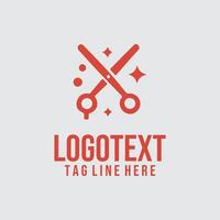 A logo for a barber shop with scissors and scissors vector