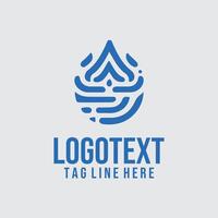 Liquid Flow Linear Water Drops Logo vector