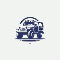 A jeep logo with a light on it vector