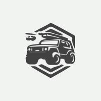 An off road vehicle with a gun on top vector