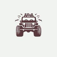 A logo for a jeep with a bird flying in front of it vector