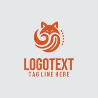 fox animal logo design vector