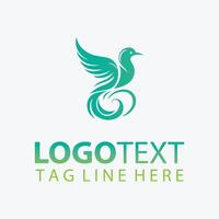 Starlit Elegant Bird Logo vector
