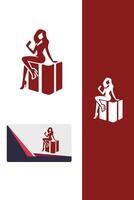 The Cart Shopping Girl Logo vector