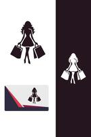 Urban Cart Shopping Girl Logo vector