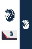 Raging Python fighting snakes logo vector
