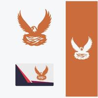 Roost Vision Eagle Nest Logo Design vector