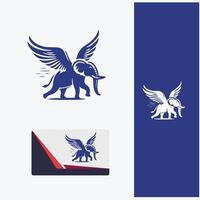 Thunder Trunk flying elephant logo vector