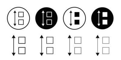 Apps sort icon Black and white outline vector