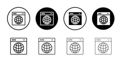 Browser icon Black and white outline vector