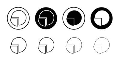 Chart pie icon Black and white outline vector