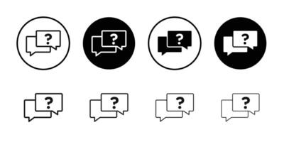 Comment question icon Black and white outline vector