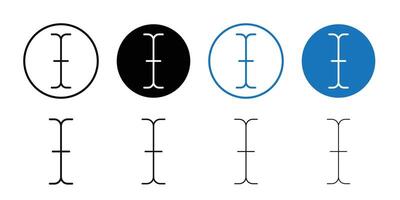 Cursor text icon Black and white outline vector