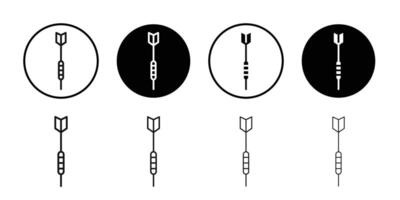 Dart icon Black and white outline vector