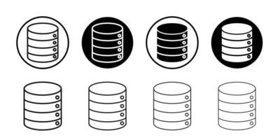 Database icon Black and white outline vector