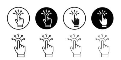 Interactive icon Black and white outline vector