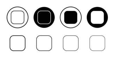 Menu dots icon Black and white outline vector