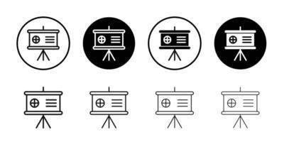 Presentation icon Black and white outline vector