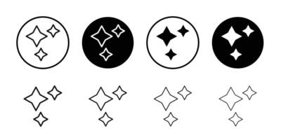 Sparkles icon Black and white outline vector