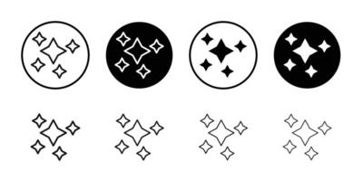 Sparkles icon Black and white outline vector