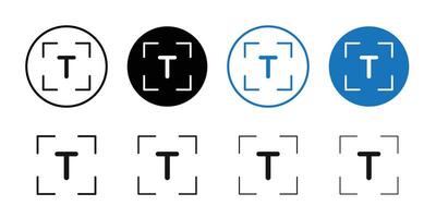 Text icon Black and white outline vector