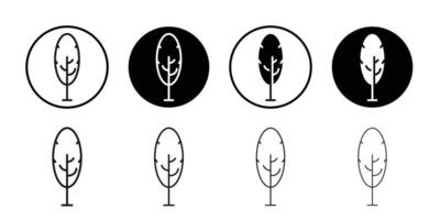 Tree free icon Black and white outline vector
