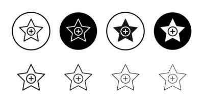 Add to favorite icon logo sign set outline vector