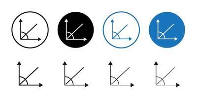 angle inclination icon logo sign set outline vector