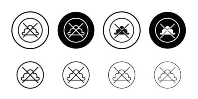 cloud sync disable icon logo sign set outline vector