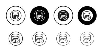 Database query icon logo sign set outline vector