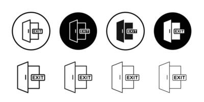 Exit icon logo sign set outline vector