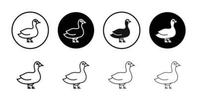 Goose icon logo sign set outline vector