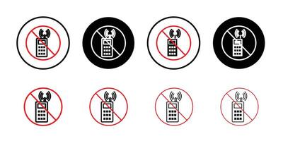 ISO 7010 No activated mobile phone icon logo sign set outline vector