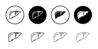 liver organ icon logo sign set outline vector