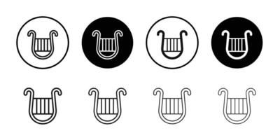 Lyre icon logo sign set outline vector