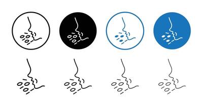 man coughs icon logo sign set outline vector