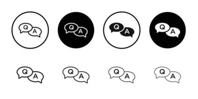 Questions and answers icon logo sign set outline vector