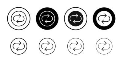 Repeat reload arrow icon logo sign set outline vector
