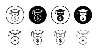 Student Support with Money icon logo sign set outline vector