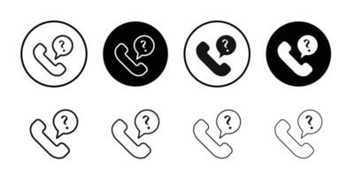 Support call service icon logo sign set outline vector
