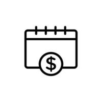 Annuity due icon Black and white outline vector