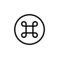 Cmd or command icon Black and white outline vector