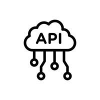 Cloud API icon Black and white outline vector