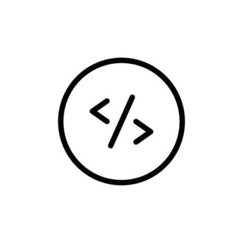 Coding icon Black and white outline vector
