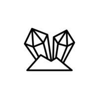 crystal prism icon Black and white outline vector