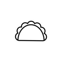 dumplings icon Black and white outline vector