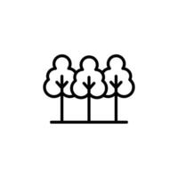 Forest and park trees icon Black and white outline vector