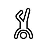 handstand exercise icon Black and white outline vector