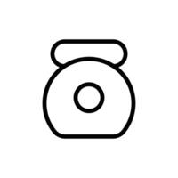 kettlebell icon Black and white outline vector