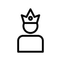 King icon Black and white outline vector